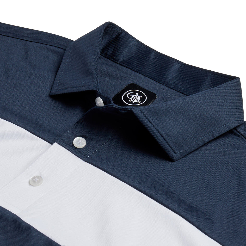 COTTESLOE CHEST STRIPE POLO SHIRT | NAVY/WHITE