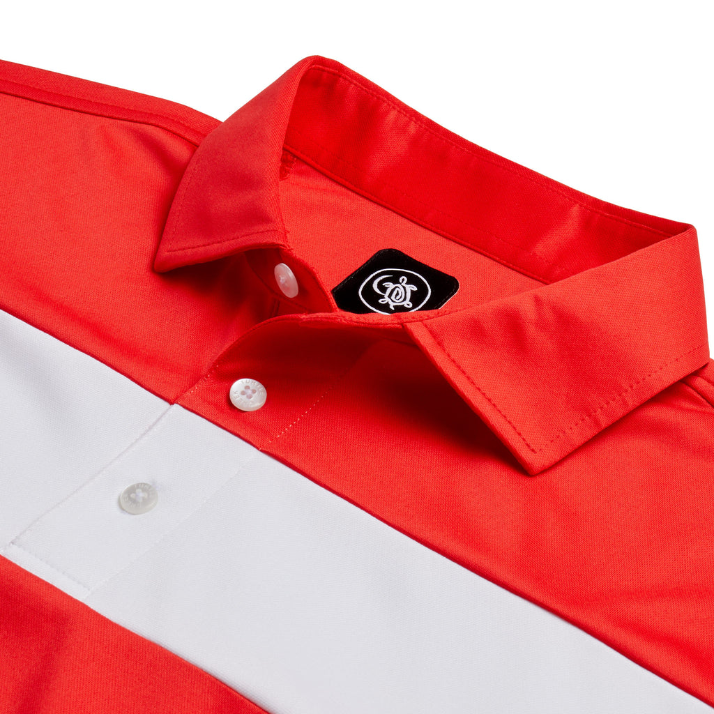 COTTESLOE CHEST STRIPE POLO SHIRT | RED/WHITE