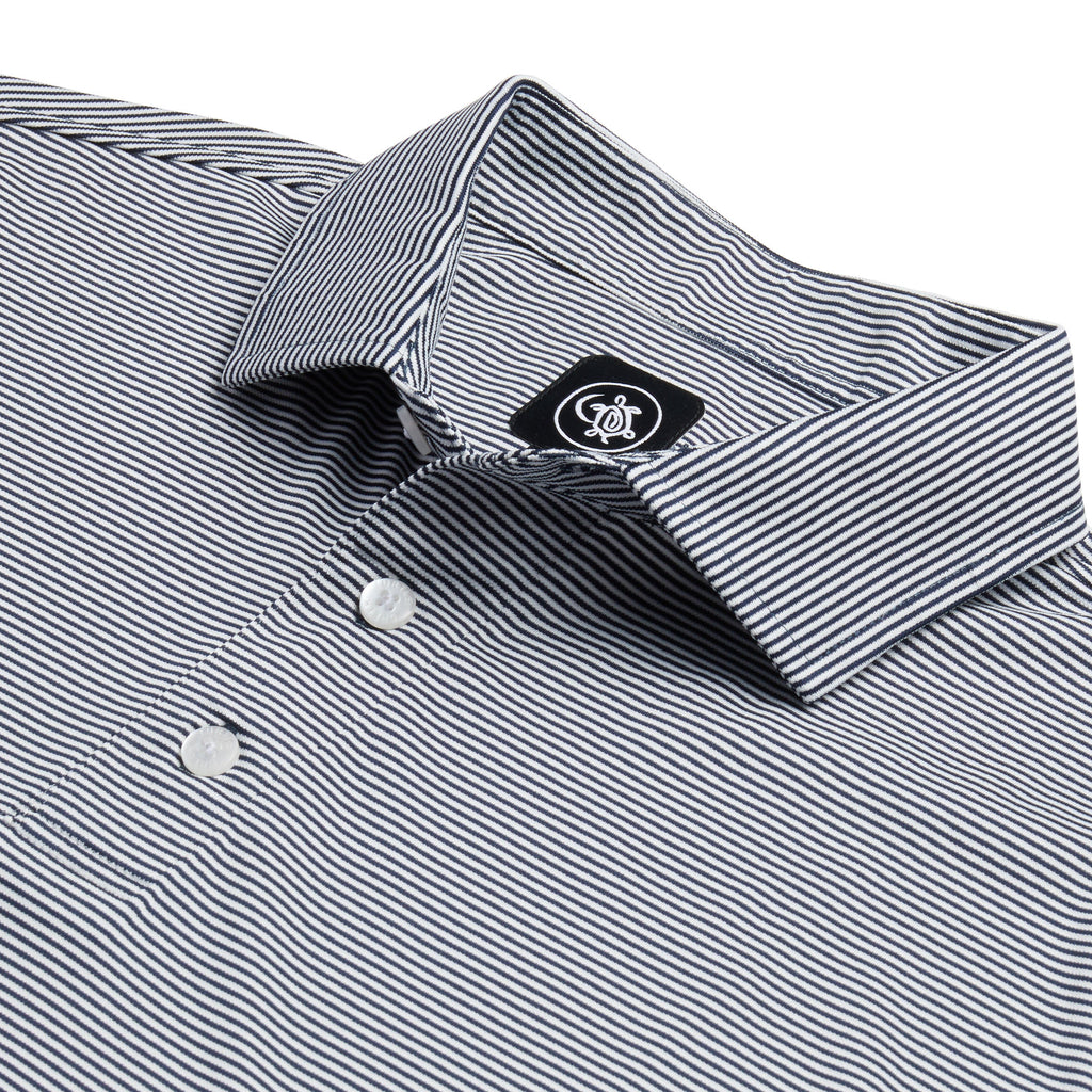 FIFE FEEDER STRIPE POLO SHIRT | NAVY/WHITE