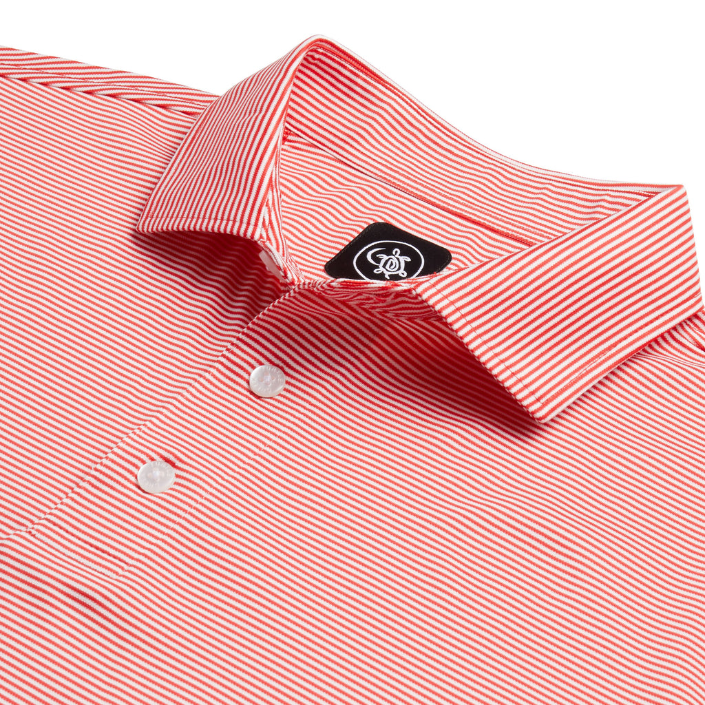 FIFE FEEDER STRIPE POLO SHIRT | RED/WHITE