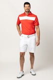 COTTESLOE CHEST STRIPE POLO SHIRT | RED/WHITE