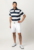 RANCHO RUGBY STRIPE POLO SHIRT | NAVY/WHITE