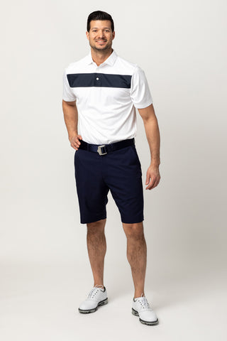 RANCHO RUGBY STRIPE POLO SHIRT | NAVY/WHITE